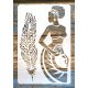 Afrika mintás rétegző festő stencil  20x30cm-es műanyag sablon