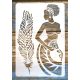 Afrika mintás  festő stencil  20x30cm-es műanyag sablon