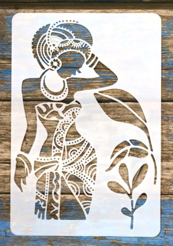 Afrika mintás rétegző festő sablon  20x30cm-DIY műanyag stencil