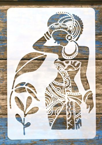 Afrika mintás rétegző festő sablon  20x30cm-DIY műanyag stencil