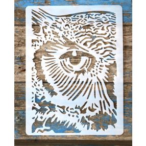   bagoly fej  mintás műanyag festő sablon  21x28cm-es stencil