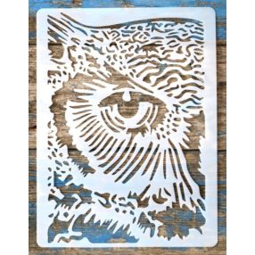   bagoly fej  mintás műanyag festő sablon  21x28cm-es stencil