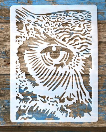 bagoly fej  mintás műanyag festő sablon  21x28cm-es stencil