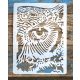 bagoly fej  mintás műanyag festő sablon  21x28cm-es stencil