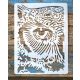 bagoly fej  mintás műanyag festő sablon  21x28cm-es stencil