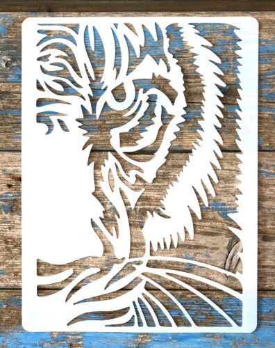 tigris fej  mintás rétegző festő sablon  21x28cm