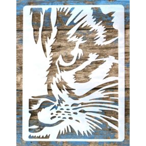 macska fej  mintás festő sablon 21x28cm DIY stencil