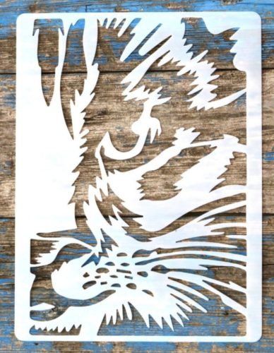 macska fej  mintás festő sablon 21x28cm DIY stencil