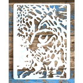   leopárd fej  mintás rétegző festő sablon  21x28cm-es stencil