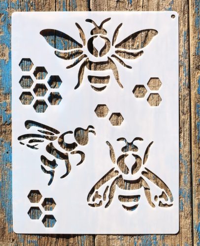 méhecske  méhsejt mintás műanyag sablon. DIY stencil 