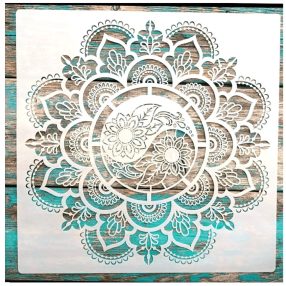 25x25 cm- es mandala sablon festö stencil 
