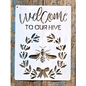   méhecske méz mintás műanyag  sablon 21x28cm-es DIY stencil 