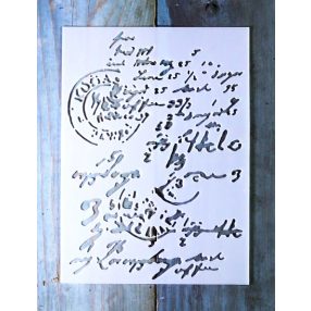   vintage hangulatú posta bélyegző angol  kézírás festő sablon11x15cm-es műanyag DIY stencil 