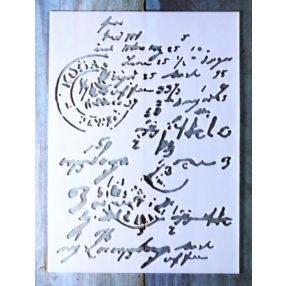   vintage hangulatú posta bélyegző angol  kézírás festő sablon11x15cm-es műanyag DIY stencil 