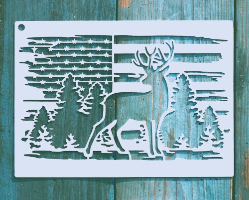 USA, Amerika mintás 13x18cm-es DIY stencil  műanyag sablon