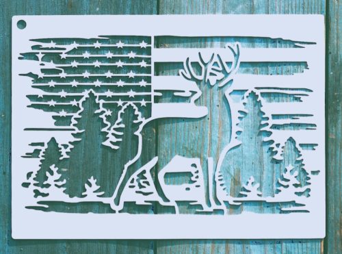 USA, Amerika mintás 13x18cm-es DIY stencil  műanyag sablon