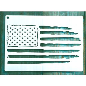   USA, Amerikai zászló mintás  13x18cm-es DIY stencil  műanyag festő sablon