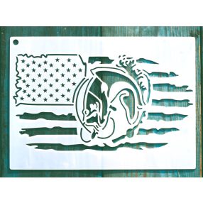   USA, Amerikai  zászló mintás  13x18cm-es DIY stencil  műanyag sablon