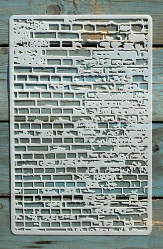 romos téglafal  mintás 18x28cm-es DIY stencil  műanyag festő sablon