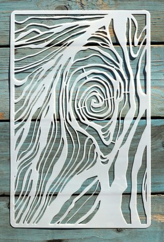 fa erezet mintás 18x28cm-es DIY stencil  műanyag festő sablon