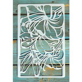   Virág mintás 18x28cm-es DIY stencil  műanyag festő sablon