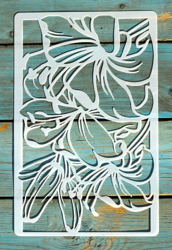 Virág mintás 18x28cm-es DIY stencil  műanyag festő sablon