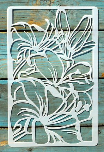 Virág mintás 18x28cm-es DIY stencil  műanyag festő sablon