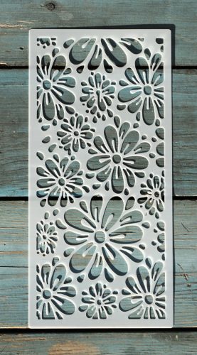 textúra virág mintás 10x22cm-es DIY stencil  műanyag festő sablon