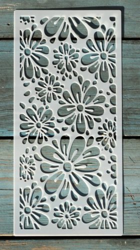 textúra virág mintás 10x22cm-es DIY stencil  műanyag festő sablon