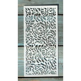   textúra virág mintás 10x22cm-es DIY stencil  műanyag festő sablon