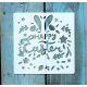 húsvéti nyúl mintás 13x13cm-es DIY stencil  műanyag festő sablon