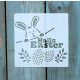 húsvéti nyúl mintás 13x13cm-es DIY stencil  műanyag festő sablon