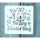 húsvéti nyúl mintás 13x13cm-es DIY stencil  műanyag festő sablon