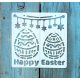 húsvéti tojás mintás 13x13cm-es DIY stencil  műanyag festő sablon