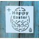 húsvéti tojás mintás 13x13cm-es DIY stencil  műanyag festő sablon