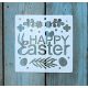 húsvéti tojás mintás 13x13cm-es DIY stencil  műanyag festő sablon