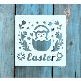   húsvéti tojás mintás 13x13cm-es DIY stencil  műanyag festő sablon