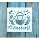 húsvéti tojás mintás 13x13cm-es DIY stencil  műanyag festő sablon