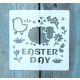 húsvéti tojás mintás 13x13cm-es DIY stencil  műanyag festő sablon