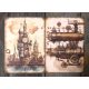 Steampunk témájú papír háttérkép 15x21 cm,  A5 méret