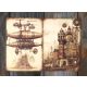 Steampunk  témájú papír háttérkép 15x21 cm,  A5 méret