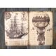 Steampunk  témájú papír háttérkép 15x21 cm,  A5 méret