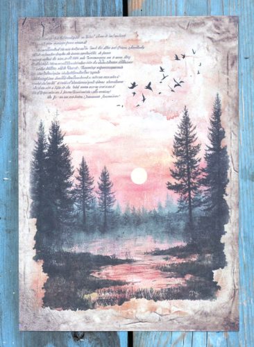 Természet témájú papír háttérkép 15x21 cm,  A5 méret