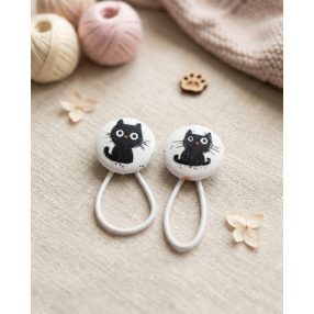 Cicás szövettel behúzott gomb hajgumi