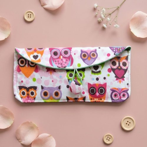 Baglyos textil tisztasági betét tartó tok