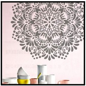   Mandalás XXL rétegző festő sablon 50 cm-es sablon, 1 m-es mintához