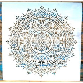   Mandala mintás 50x50-es rétegző festő sablon, dekor stencil falfestéshez