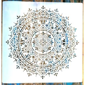   Mandala mintás 50x50-es rétegző festő sablon, dekor stencil falfestéshez