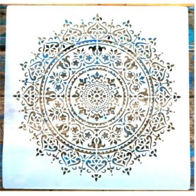  Mandala mintás 50x50-es rétegző festő sablon, dekor stencil falfestéshez