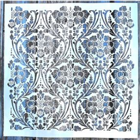    barokk csipke mintás 45x45 cm-es falfestés sablon DIY műanyag  festő  stencil 
